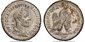 SYRIA. Antioch. Philip I (AD 244-249). BI tetradrachm (26mm, 11.61 gm, 1h). NGC MS 5/5 - 4/5. AD 249. AYTOK K M IOYΛI ΦIΛIΠΠOC CЄB, laureate, draped a...