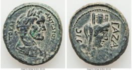 JUDAEA. Gaza. Antoninus Pius (AD 138-161). AE (29mm, 21.28 gm, 1h). Choice VF, altered surface. Dated Civic Year 216 (AD 155/6). ANTWNINOC AY-TO KAIC,...