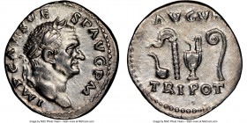 Vespasian (AD 69-79). AR denarius (19mm, 6h). NGC XF, brushed. Rome, AD 70-72. IMP CAES VES-P AVG P M , laureate head of Vespasian right / AVGVR / TRI...
