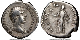 Hadrian (AD 117-138). AR denarius (18mm, 7h). NGC Choice Fine. Rome, AD 130-133. HADRIANVS-AVG COS III P P, bare head, draped bust of Hadrian right, s...