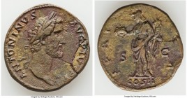 Antoninus Pius (AD 138-161). AE sestertius (33mm, 23.17 gm, 6h). About XF, broken, repaired. Rome, AD 139. ANTONINVS-AVG PIVS P P, laureate head of An...