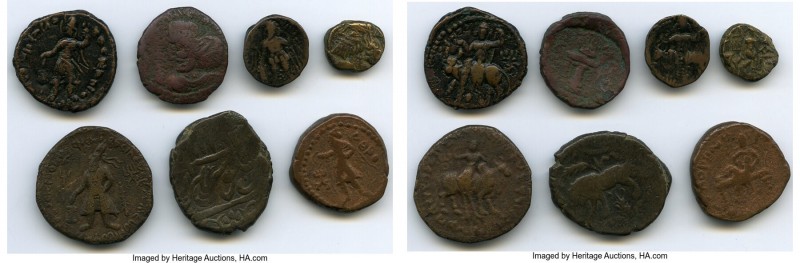 ANCIENT LOTS. India. Kushan Empire. Ca. AD 1st-3rd centuries. Lot of seven (7) A...