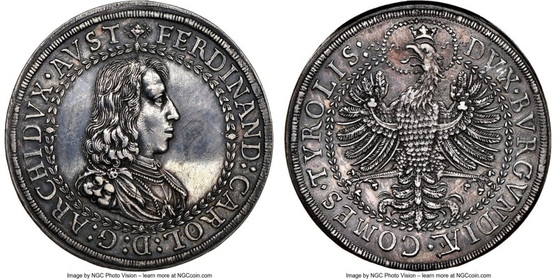 Archduke Ferdinand Charles 2 Taler ND (1646) AU Details (Obverse Tooled) NGC, Ha...