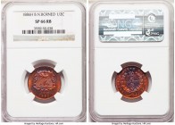 British Protectorate Specimen 1/2 Cent 1886-H SP66 Red and Brown NGC, Heaton mint, KM1. Reflective surfaces red with iced-blue toning. 

HID09801242...