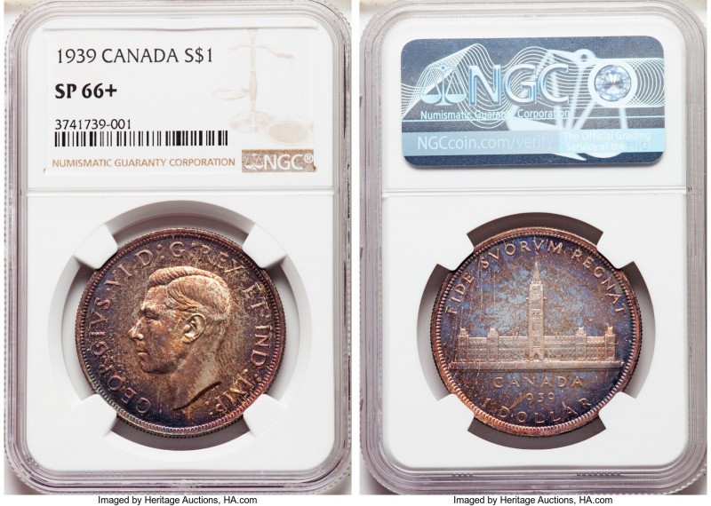 George VI Specimen Dollar 1939 SP66+ NGC, Royal Canadian mint, KM38. Fiery yello...