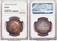 George VI Specimen Dollar 1939 SP66+ NGC, Royal Canadian mint, KM38. Fiery yellow-red toning with cobalt peripheries. 

HID09801242017

© 2020 Her...