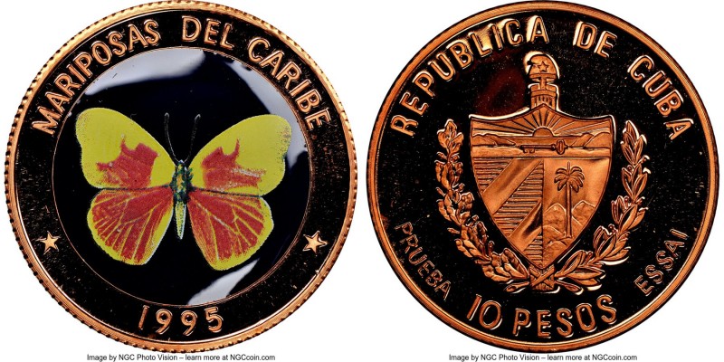 Republic 6-Piece Lot of Certified Proof Preuba Essai "Butterflies of Caribbean -...