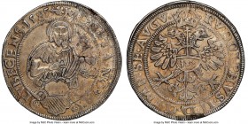 Lübeck. Free City Taler (32 Schilling) 1585 AU Details (Obverse Damage) NGC, KM-MB160, Dav-9411. With the name and titles of Rudolph II. 

HID098012...