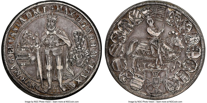 Teutonic Order. Maximilian I of Austria Taler 1603 XF45 NGC, Hall mint, KM3, Dav...