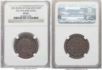 George III Proof Bank Token of 1 Shilling 6 Pence 1812 PR63 NGC, KM-Tn3, ESC-973. Bare head. Reflective and draped in darker olive, lavender and charc...