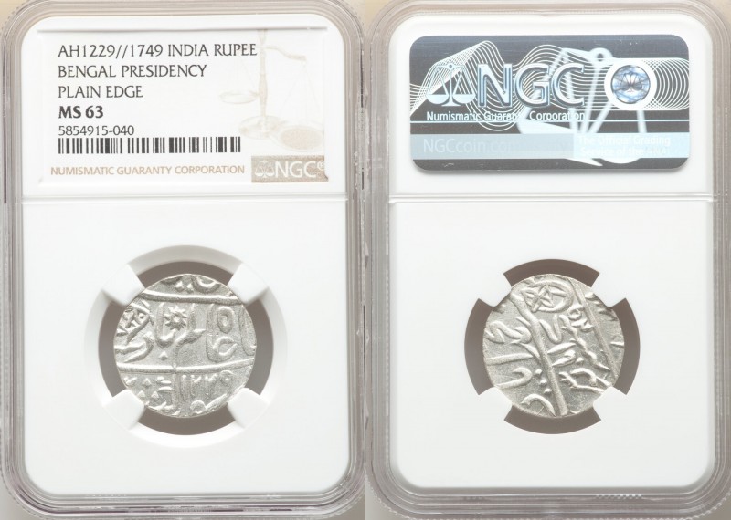 British India. Bengal Presidency Rupee AH 1229 Year 17/49 (1815) MS63 NGC, Benar...