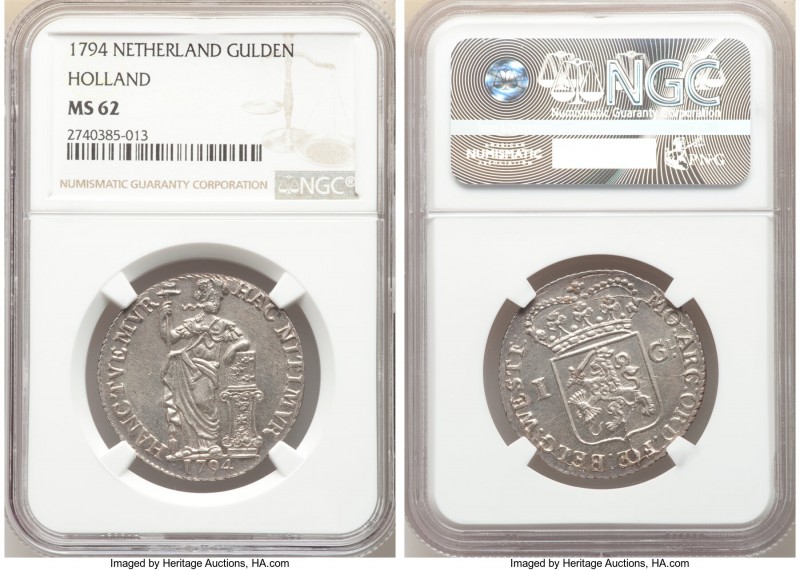Holland. Provincial Gulden 1794 MS62 NGC, KM73. Last year of type. 

HID098012...