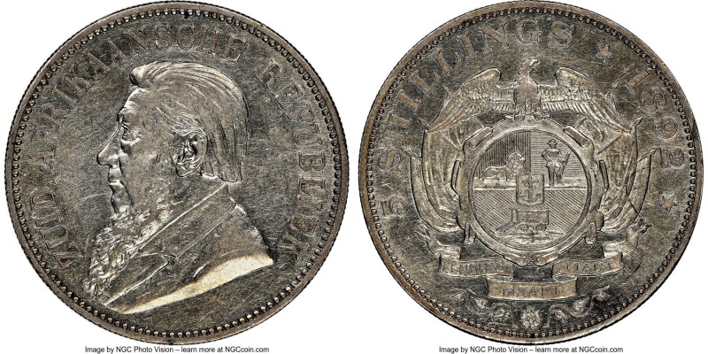 Republic "Double Shaft" 5 Shillings 1892 AU Details (Reverse Cleaned) NGC, Berli...