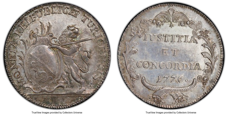 Zurich. Canton 1/2 Taler 1776 UNC Details (Tooled) PCGS, KM162, Hurliman-751. 
...