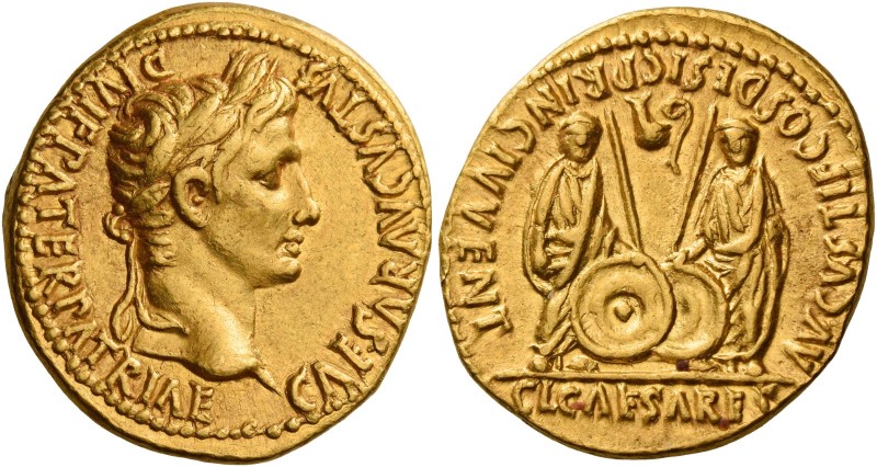 Octavian as Augustus, 27 BC – 14 AD 
Aureus, Lugdunum circa 2 BC - 4 AD, AV 7.7...