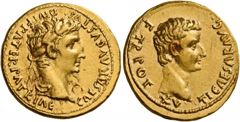 Tiberius augustus, 14 – 37 
Aureus, Lugdunum circa 13-12 BC, AV 7.75 g. CAESAR ...
