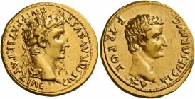 Tiberius augustus, 14 – 37 
Aureus, Lugdunum circa 13-12 BC, AV 7.75 g. CAESAR AVGVSTVS – DIVI F PATER PATRIAE Laureate head of Augustus r. Rev. TI C...