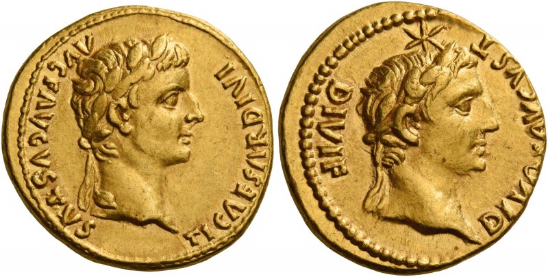 Tiberius augustus, 14 – 37 
Aureus, Lugdunum 14-16, AV 7.82 g. TI CAESAR DIVI –...