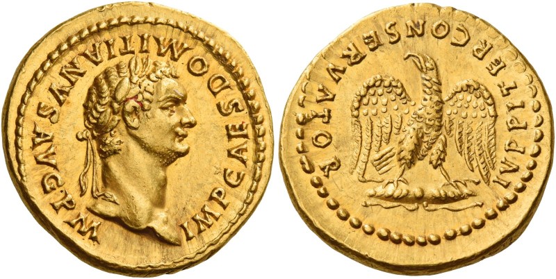 Domitian augustus, 81 – 96 
Aureus 82-83, AV 7.77 g. IMP CAES DOMITIANVS AVG P ...