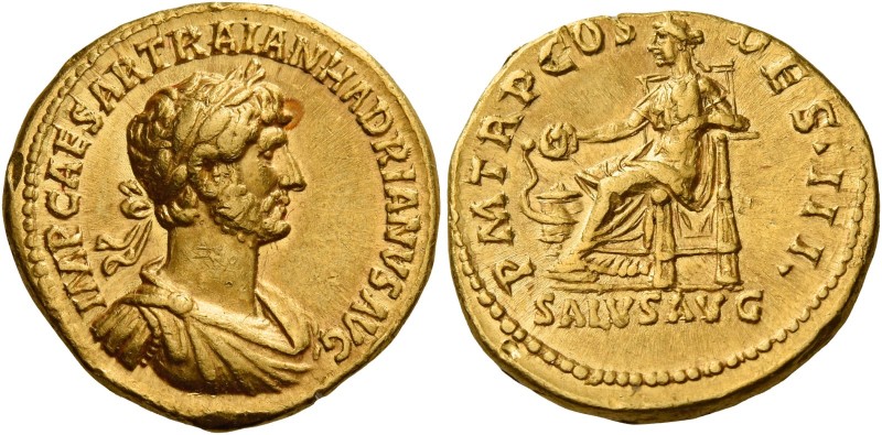 Hadrian augustus, 117 – 138 
Aureus 117, AV 7.14 g. IMP CAESAR TRAIAN HADRIANVS...