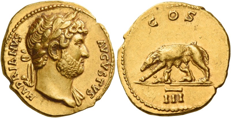 Hadrian augustus, 117 – 138 
Aureus 124-125, AV 7.28 g. HADRIANVS – AVGVSTVS La...