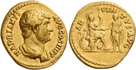 Hadrian augustus, 117 – 138 
Aureus 133-135, AV 7.39 g. HADRIANVS – AVG COS III P P Bare-headed and draped bust r. Rev. AD – VEN – TVS AVG Roma, in m...