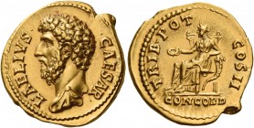 Aelius caesar, 136 – 138 
Aureus 137, AV 7.43 g. L AELIVS – CAESAR Bare-headed and draped bust l. Rev. TRIB POT – COS II Concordia seated l., holding...