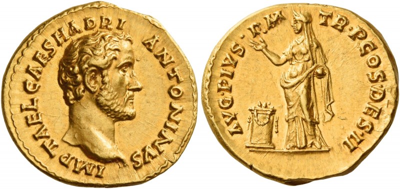 Antoninus Pius augustus, 138 – 161 
Aureus 138, AV 7.41 g. IMP T AEL CAES HADRI...