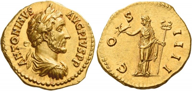 Antoninus Pius augustus, 138 – 161 
Aureus 145-161, AV 7.20 g. ANTONINVS – AVG ...