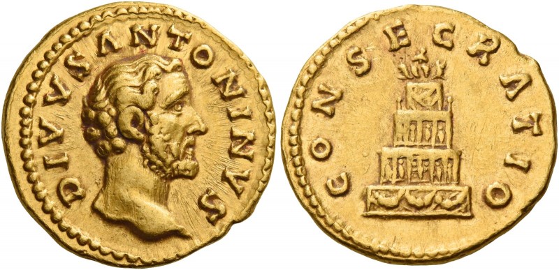 Antoninus Pius augustus, 138 – 161 
Divus Antoninus. Aureus after 161, AV 7.27 ...