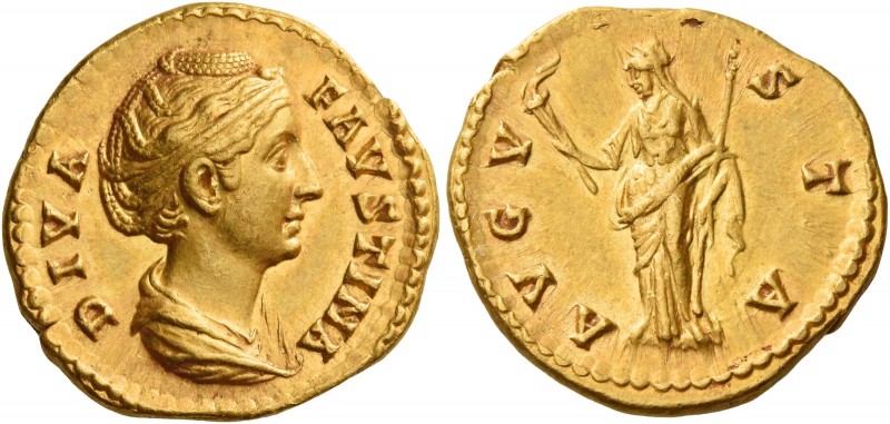 Diva Faustina I, wife of Antoninus Pius 
Aureus after 141, AV 7.27 g. DIVA – FA...