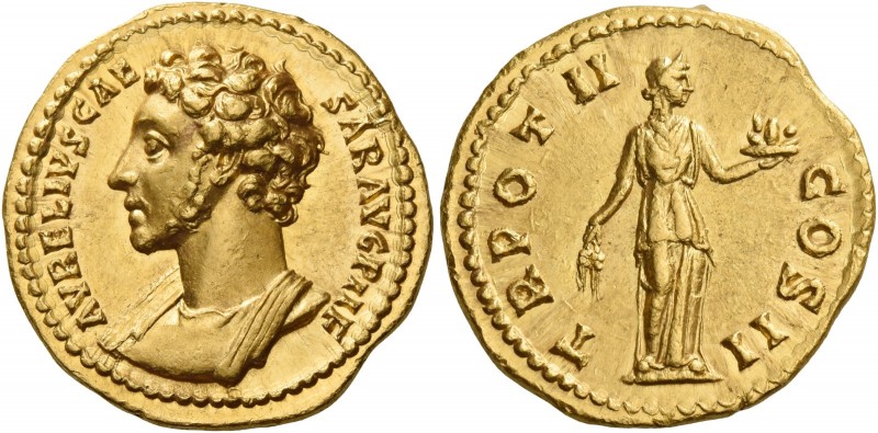 Marcus Aurelius caesar, 139 – 161 
Aureus 148-149, AV 7. 33 g. AVRELIVS CAE– SA...