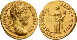 Marcus Aurelius augustus, 161 – 180 
Aureus 164-165, AV 7.26 g. ANTONINVS AVG – ARMENIACVS Laureate and cuirassed bust r. Rev. P M TR P XIX – IMP II ...