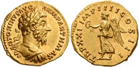 Marcus Aurelius augustus, 161 – 180 
Aureus 166-167, AV 7.29 g. M ANTONINVS AVG – ARM PARTH MAX Laureate and cuirassed bust r. Rev. TR P XXI IMP IIII...