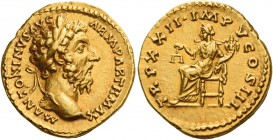 Marcus Aurelius augustus, 161 – 180 
Aureus 167-168, AV 7.30 g. M ANTONINVS AVG – ARM PARTH MAX Laureate head r. Rev. TR P XXII IMP V COS III Aequita...