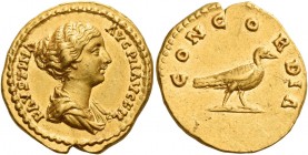Faustina II, daughter of Antoninus Pius and wife of Marcus Aurelius 
Aureus 152-153, AV 7.31 g. FAVSTINA – AVG PII AVG FIL Draped bust r., hair coile...
