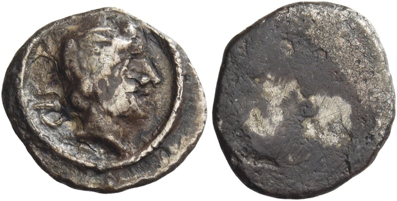 Etruria, Populonia 
2.5 asses circa III century BC, AR 0.81 g. Female head r., ...