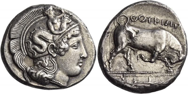 Thurium 
Dinomos circa 410-400, AR 15.34 g. Head of Athena r., wearing crested ...