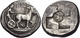 A Very Important Series of Coins of Syracuse mostly from a Distinguished European Collector 
Tetradrachm circa 510-500, AR 17.28 g. ΣΥΡΑΚΟ / ΣΙΩΝ Slo...
