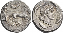 A Very Important Series of Coins of Syracuse mostly from a Distinguished European Collector 
Tetradrachm circa 450-440 BC, AR 13.37 g. Slow quadriga ...