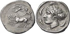 A Very Important Series of Coins of Syracuse mostly from a Distinguished European Collector 
Tetradrachm signed by Sosion circa 425-413, AR 17.12 g. ...