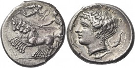 A Very Important Series of Coins of Syracuse mostly from a Distinguished European Collector 
Tetradrachm signed by Eumenes, circa 425-413, AR 17.21 g...