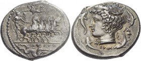 A Very Important Series of Coins of Syracuse mostly from a Distinguished European Collector 
Tetradrachm signed by Euth….and Eumenos circa 405, AR 16...