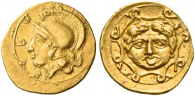 A Very Important Series of Coins of Syracuse mostly from a Distinguished European Collector 
Didrachm or 10 litrae circa 406, AV 0.67 g. ΣYPA Head of...