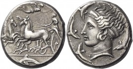 A Very Important Series of Coins of Syracuse mostly from a Distinguished European Collector 
Tetradrachm unsigned work by Eukleidas circa 405-400, AR...