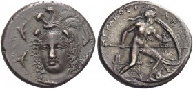 A Very Important Series of Coins of Syracuse mostly from a Distinguished European Collector 
Drachm unsigned work by Eukleidas circa 405-400, AR 4.15...