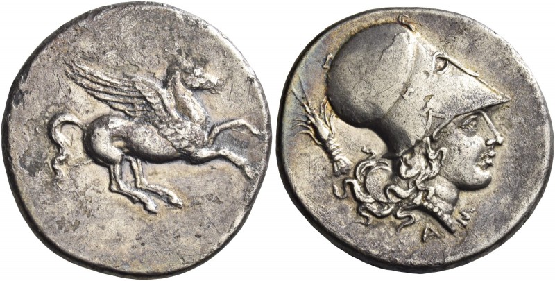 Acarnania, Astacus 
Stater circa 360-330, AR 8.20 g. Pegasus flying r. Rev. A –...