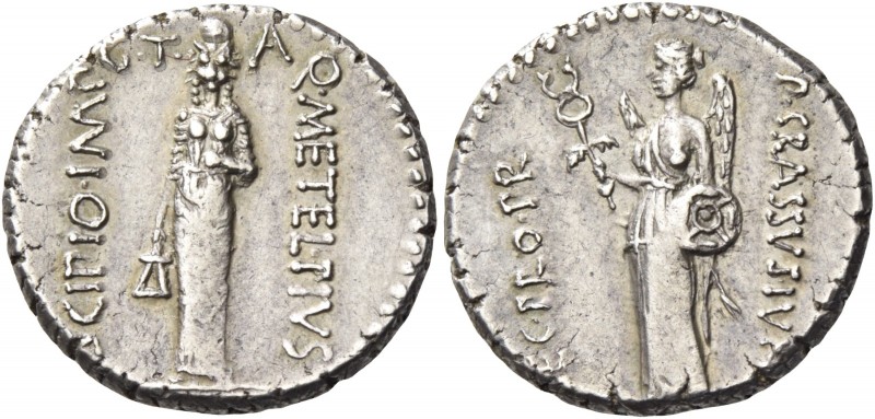 Q. Caecilius Metellus Pius Scipio. Denarius, Africa 47-46, AR 3.82 g. Q·METEL·PI...