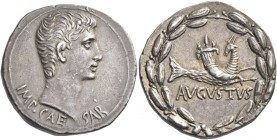 Octavian as Augustus, 27 BC – 14 AD 
Cistophoric tetradrachm, Ephesus circa 25-20 BC, AR 12.07 g. IMP·CAE – SAR Bare head r. Rev. AVGVSTVS Capricorn ...