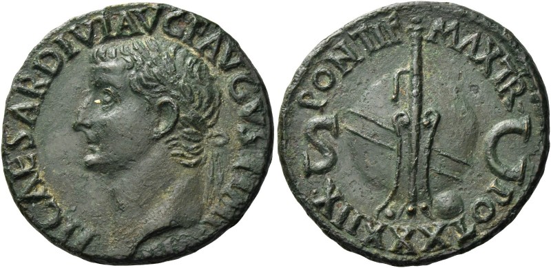 Tiberius augustus, 14 – 37 
As 36-37, Æ 8.83 g. TI CAESAR DIVI AVG F AVGVST [IM...